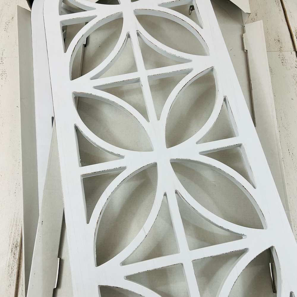 Wall Decor White Decorative Wall Panel Geometric Window Design Plastic - Picture 6 of 6